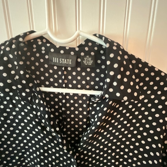111 State Polkadot Silk Blouse (size 14) - Picture 2 of 3